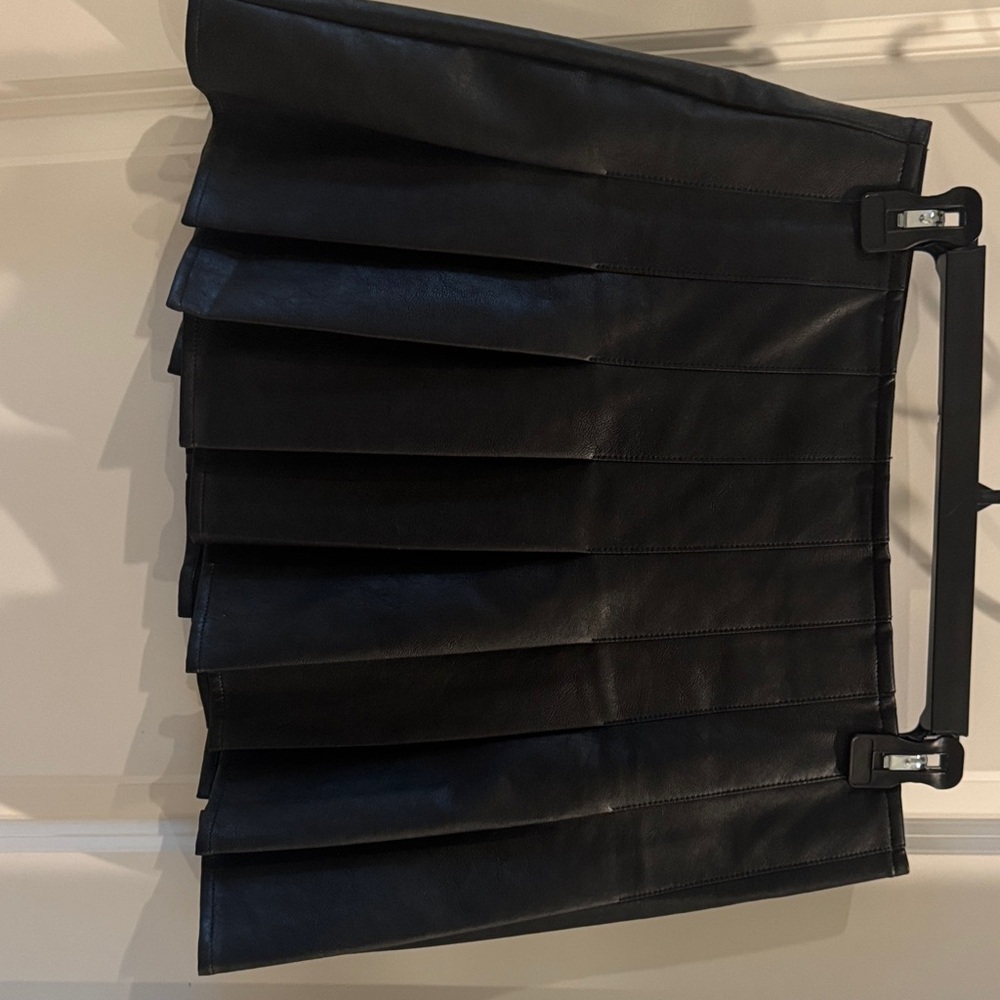 Vici Black Leather Mini Skirt
